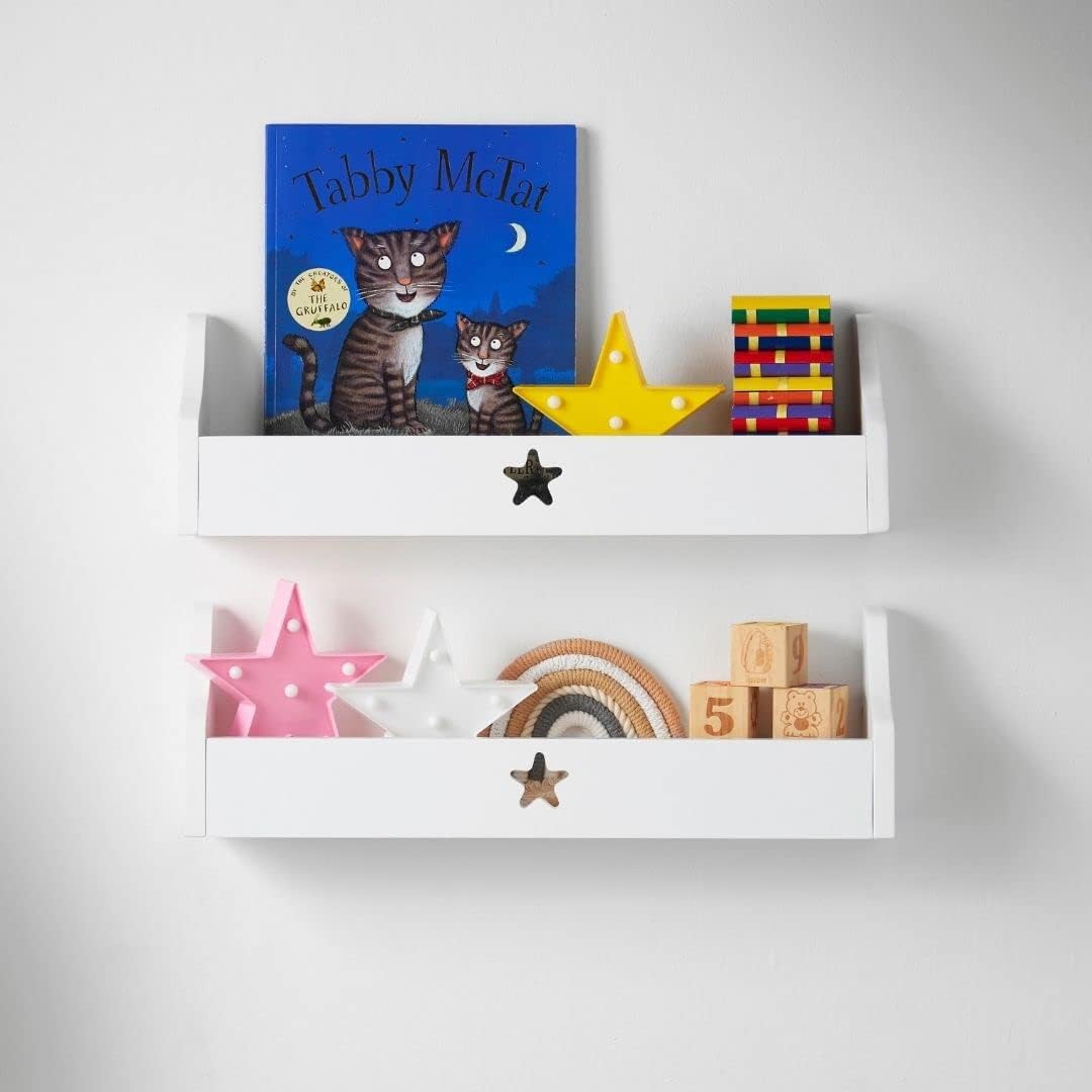 Haus Projekt Estante de Pared para Niños Flotante Estrella Organizadora Solución Multiuso de Madera Estanterías para el Cuarto de Juegos de los Niños Star Chubby Shelf (Paquete 2, Blanca) 50x10x16cm Haus Projekt Estante de Pared para Niños Flotante Estrella Organizadora Solución Multiuso de Madera Estanterías para el Cuarto de Juegos de los Niños Star Chubby Shelf (Paquete 2, Blanca) 50x10x16cm